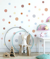 130 Boho Polka Dot Wall Stickers for Kids’ Bedroom