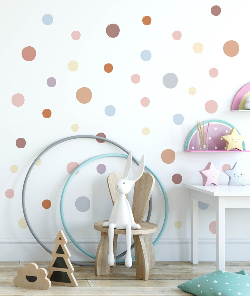 130 Boho Polka Dot Wall Stickers for Kids’ Bedroom