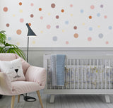 130 Boho Polka Dot Wall Stickers for Kids’ Bedroom