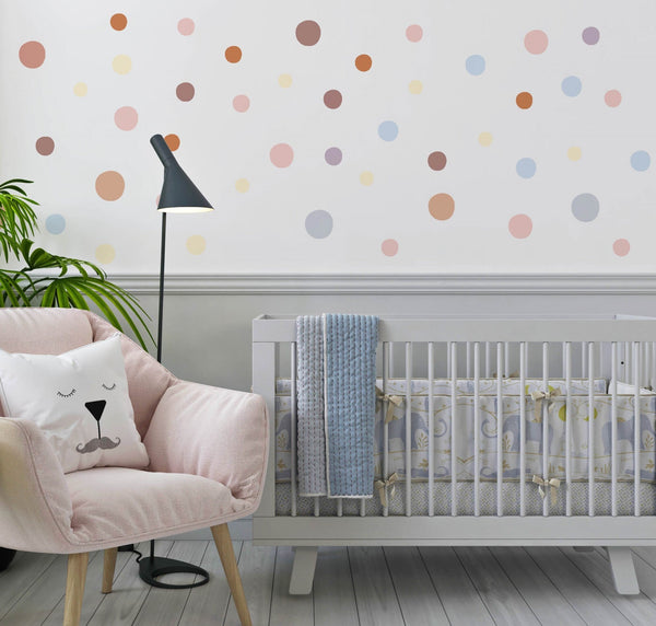 130 Boho Polka Dot Wall Stickers for Kids’ Bedroom