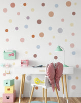 130 Boho Polka Dot Wall Stickers for Kids’ Bedroom