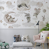 Unisex Nursery Wallpaper, Soft Wall Mural