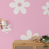 Daisy Wall Mural, Pink Wild Flowers Mural