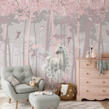 Girl's Unicorn Wallpaper, Magical Forest Mural