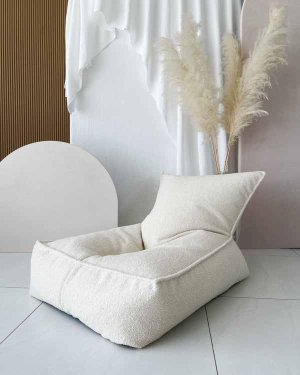 Boucle Beanbag Chair-Cream