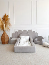 Monio - Upholstered Wall Panel Fence - Grey Corduroy