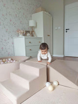 Monio 5 Piece Foam Soft Play & Mini Ball Pit - Beige