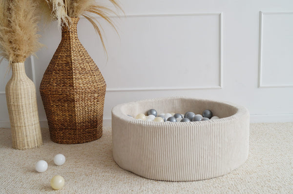Monio - Cream Corduroy Ball Pit + Balls (colour of your choice)
