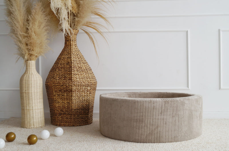 Monio - Beige Corduroy Ball Pit + Balls (colour of your choice)
