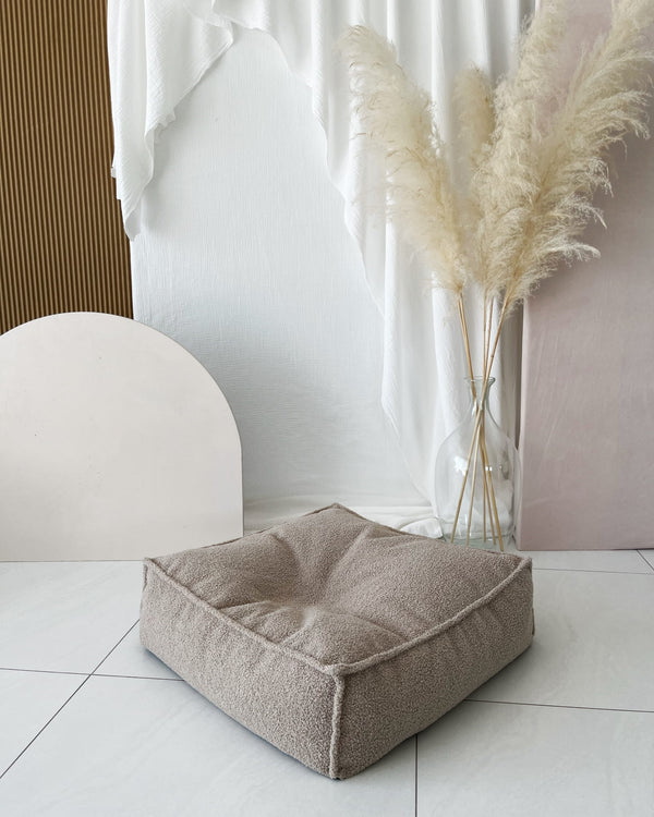 Small Boucle Pouffe-Beige