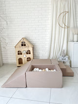 Monio 5 Piece Foam Soft Play & Mini Ball Pit - Beige