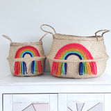 Vivid tassel rainbow basket - Extra Large