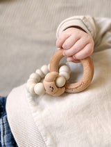 Chewies&more Wooden/Silicone Teething Rings - Croissant - Latte