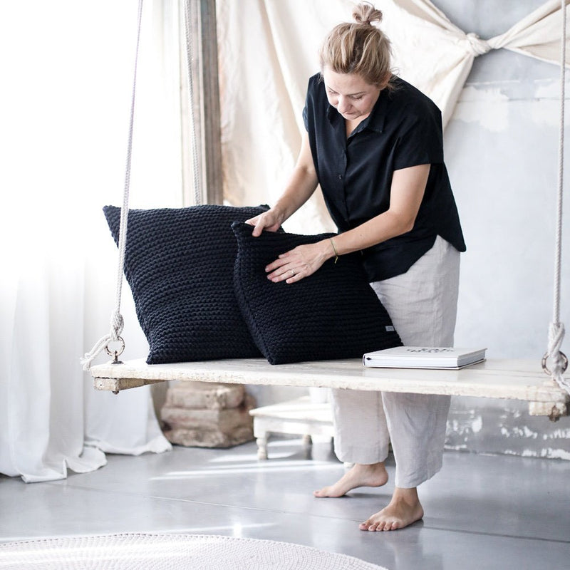 Knitted Cushion | CHARCOAL
