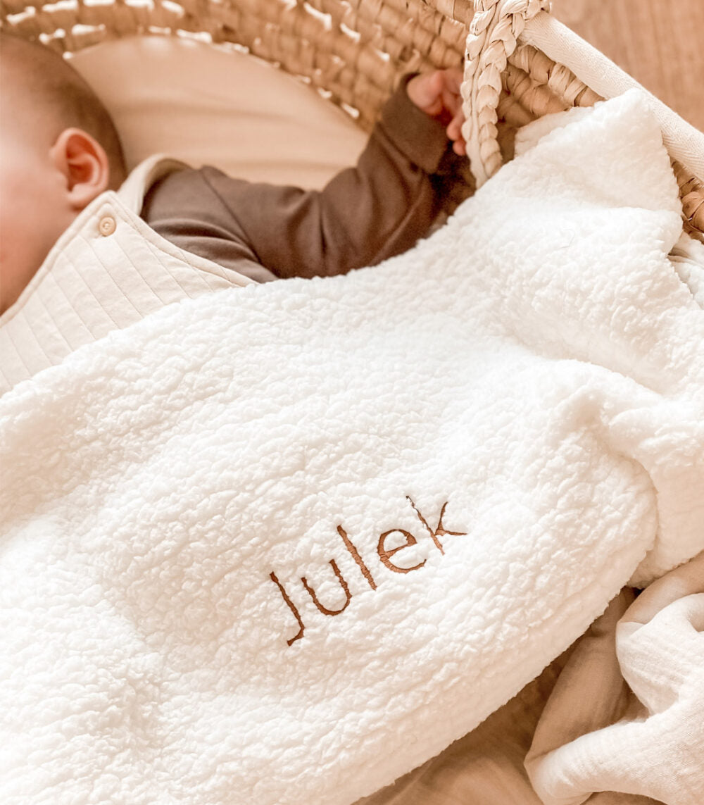 Soft Personalised Teddy Blanket-Cream