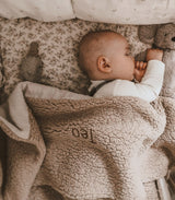 Soft Personalised Teddy Blanket-Beige