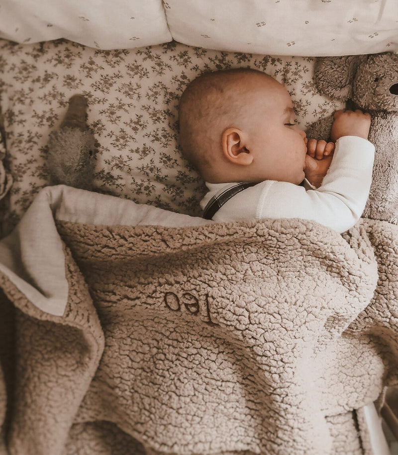 Soft Personalised Teddy Blanket-Beige