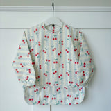 Long Sleeved Baby Bib - Cherry Stripe