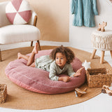 MINICAMP Boucle Fabric Kids Floor Cushion in Rose