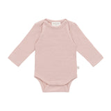 Merino Kids Merino Long Sleeve Envelope Bodysuit - Cloud Pink