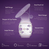 MOCHi Manual Breast Pump – Leakproof with Lid, Milk Stopper & Feeder