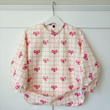 Long Sleeved Baby Bib - Pink Bow