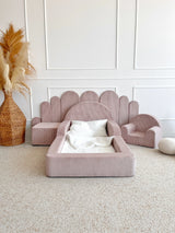 Monio - Upholstered Wall Panel Fence - Pink Corduroy