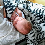 PLANT PRINT MUSLIN BLANKET - reversible - birth to 12 months
