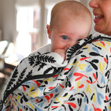 PLANT PRINT MUSLIN BLANKET - reversible - birth to 12 months