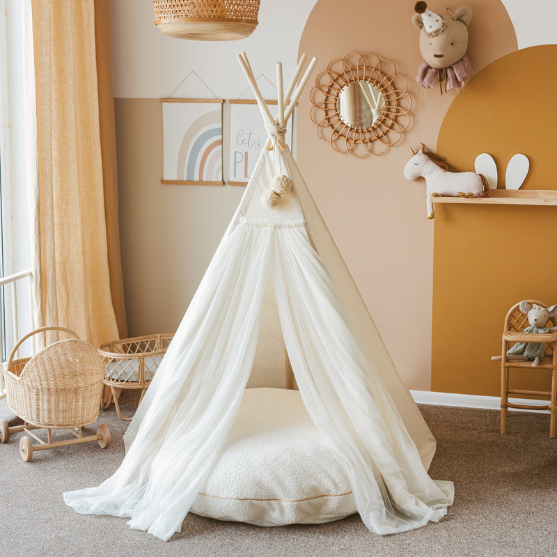 MINICAMP Fairy Kids Play Tent With Tulle in Ecru
