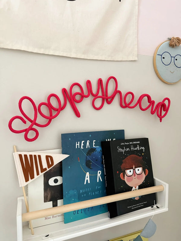 ‘Sleepyhead’ Knitted Wire Word - Wall Hanging Kids Room Decor