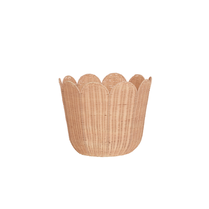 Olli Ella - Rattan Tulip Basket - Seashell Pink