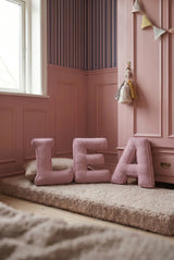 Betty's Home Pink Corduroy Alphabet Cushion