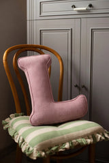 Betty's Home Pink Corduroy Alphabet Cushion