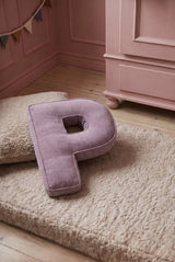 Betty's Home Lavender Corduroy Alphabet Cushion