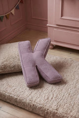Betty's Home Lavender Corduroy Alphabet Cushion