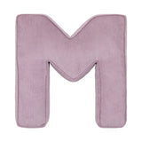 Betty's Home Lavender Corduroy Alphabet Cushion