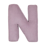 Betty's Home Lavender Corduroy Alphabet Cushion