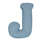 Betty's Home Blue Corduroy Alphabet Cushion