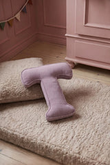 Betty's Home Lavender Corduroy Alphabet Cushion
