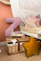 Betty's Home Lavender Corduroy Alphabet Cushion