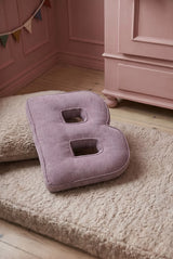 Betty's Home Lavender Corduroy Alphabet Cushion