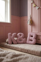 Betty's Home Lavender Corduroy Alphabet Cushion