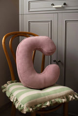 Betty's Home Pink Corduroy Alphabet Cushion