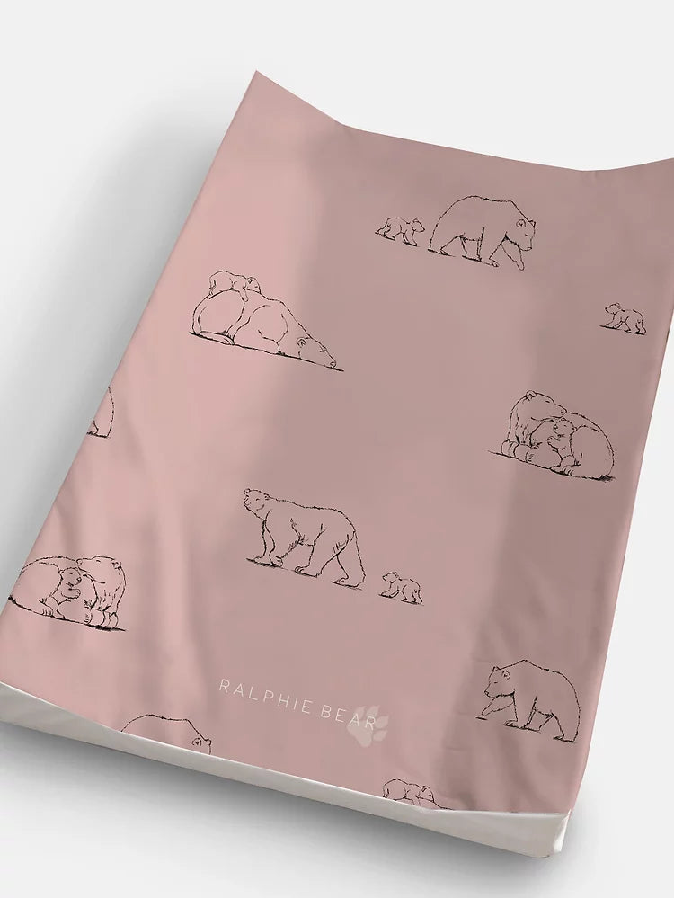 Ralphie Bear Blush Mother Bear Anti Roll Wedge Changing Mat