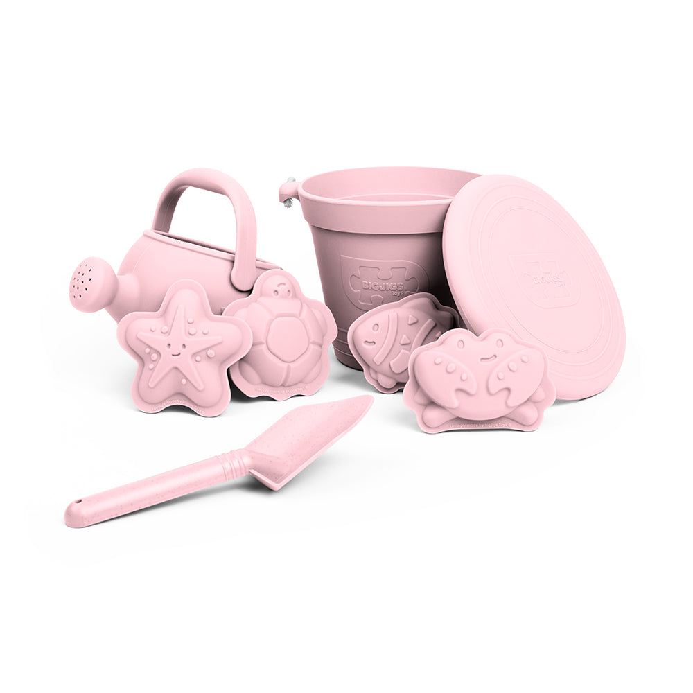 Cuisine Enfant BigJigs - Ensemble Casseroles Avec Support - 8 Pièces En Acier Et Bois - Jouet D’Imitation 2 Ans+