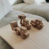 Set Of 3 Wooden Toy Construction Trucks