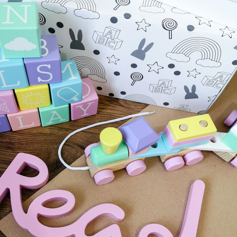 Perfect Pastels Wooden Train Set