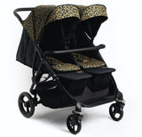 Roma Gemini Double Pram-Khaki Leopard