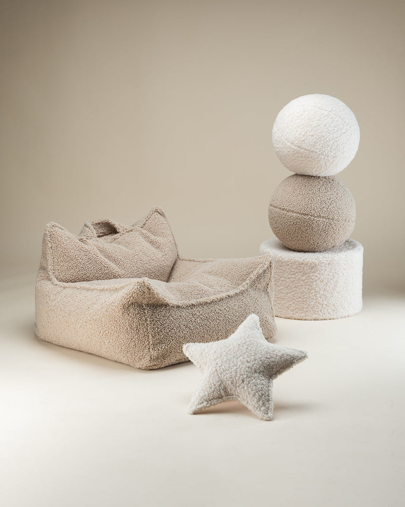 Cream White Star Cushion